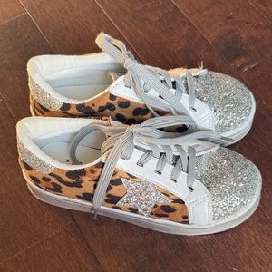 Lola + The Boys Glitter Star Leopard Sneakers
